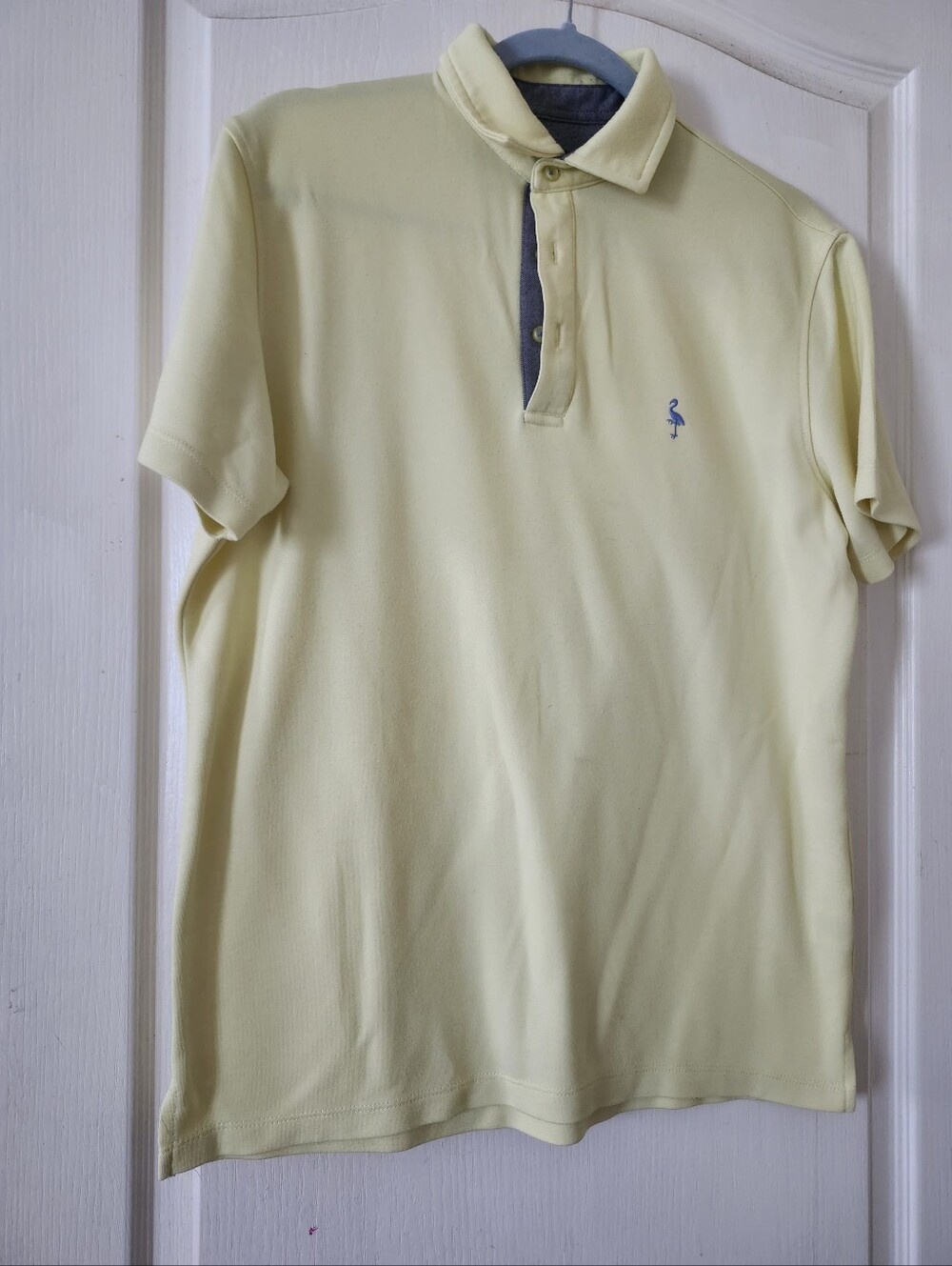 Men's Tailor Byrd Polo Shirt - Light Yellow with Contrast Placket.